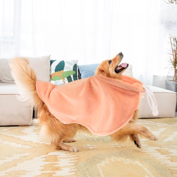 OULII Comfortable Khaki Pet Cape Warm Winter Mantle for Dogs and Cats Festive Wear