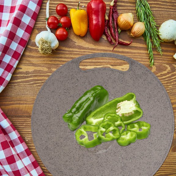 Oulii LOLIPPYY 1Pc Kitchen Cutting Board Grey Plastic Imitation Marble with Hanging Hole
