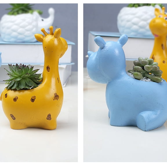 Oulii Lightweight Resin Animal Flowerpot Giraffe Planter for Indoor and Outdoor Decoration