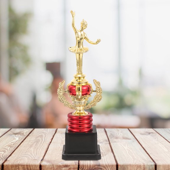 Oulii Luxshiny Plated Gold Colored Dance Trophy for Ballet Recognition and Competition Awards Ceremony