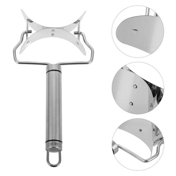 Oulii Manual Dumpling Skin Maker in Plated Silver Stainless Steel with Comfortable Grip for Home Cooking