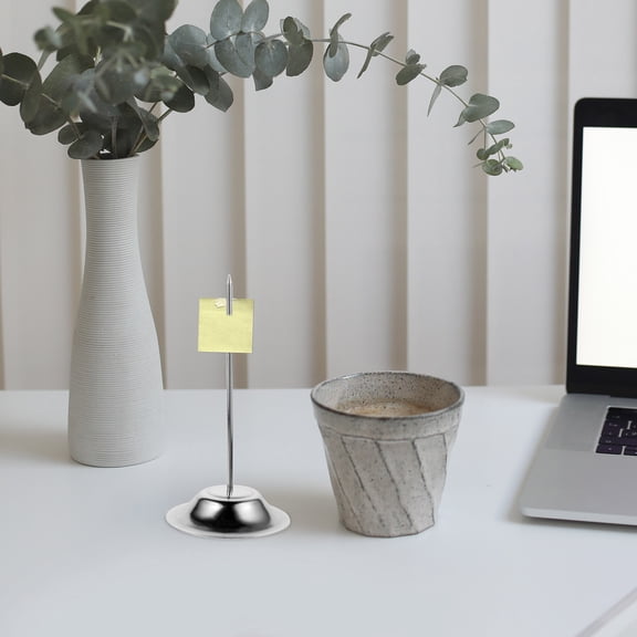 Oulii Plated Silver Stainless Steel Bill Holder for Office Restaurant Desk with Easy Use Stable Stand and Smooth Finish