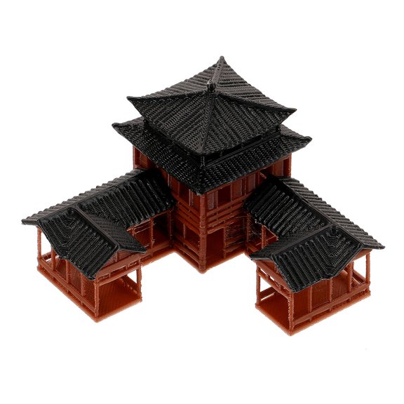 Oulii Precision Crafted Tower Figurine for Bonsai and Japanese Garden Decoration in Brown