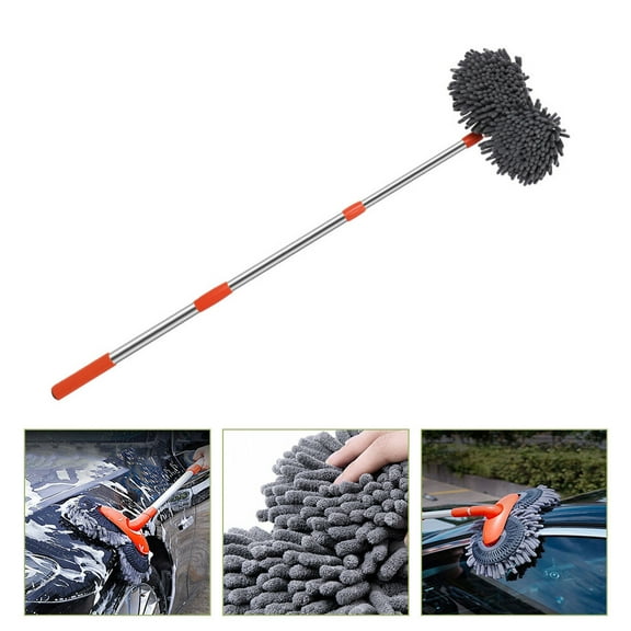 Oulii Soft No Scratch Car Washing Mop with Retractable Handle for Cleaning Cars Trucks and Rvs