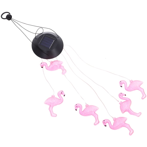 OULII Pink Flamingo Solar Light Chime Outdoor Plastic 1Pcs