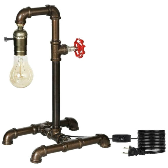 Industrial Metal Steam Punk Bronze Water Pipe Lamp by Oumilen (Without Bulb)