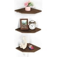 thumbnail image 1 of Oumilen 15.7” x 11.8” Brown Floating Corner Shelves, Set of 3, 1 of 6