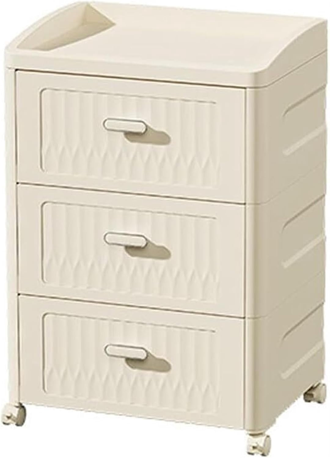 Oumilen Adult Modern 16.42" Nightstand with 3 Drawers, White