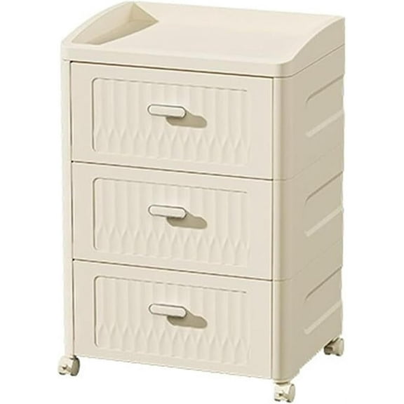 Oumilen Adult Modern 16.42" Nightstand with 3 Drawers, White