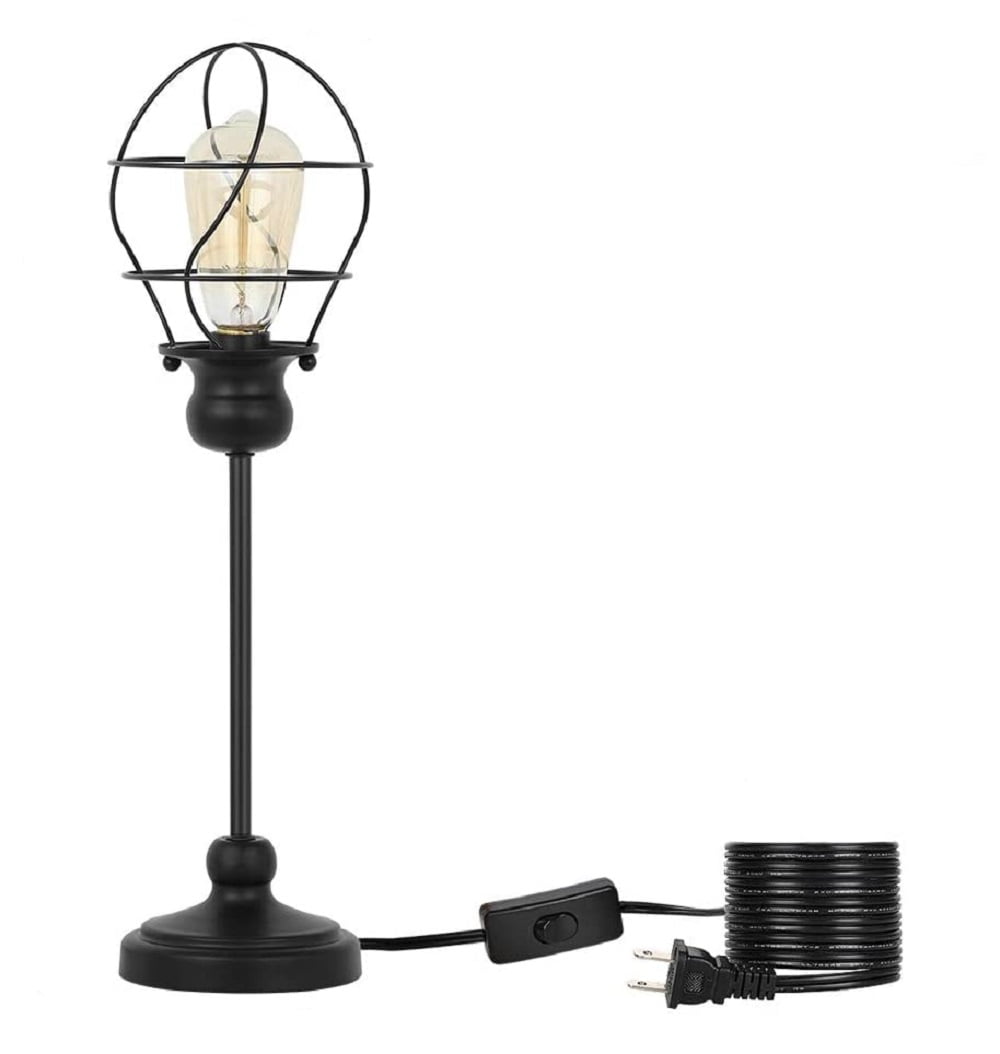 Oumilen 19.4" Black Table Lamp with Shade Black