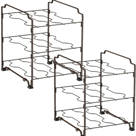 Oumilen 2 Pack 3-Tier Foil Wrap Organizer for Kitchen Cabinet, Brown