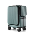 thumbnail image 1 of Oumilen 20 Inch Front-Opening Carry-On Luggage, Hardside Spinner Suitcase with USB Port Green, 1 of 1