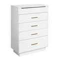 thumbnail image 1 of Oumilen 5 Drawer Wood Lift Top Dresser with Inside Mirror, White, 1 of 8