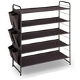 thumbnail image 1 of Oumilen 5-Tier Stackable Shoe Rack, Metal and Fabric, Bronze, 1 of 3