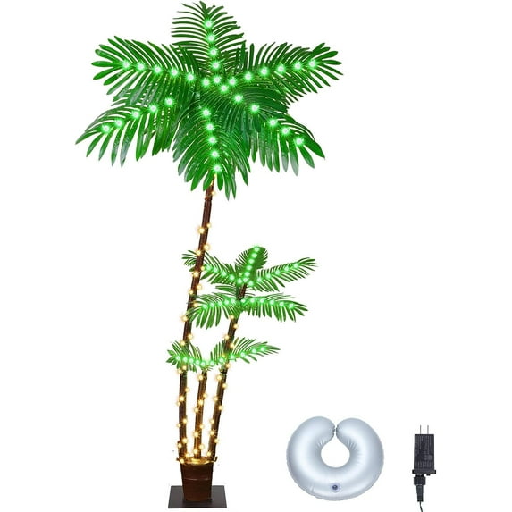Oumilen 6 FT in LED Artificial Palm Tree Pot