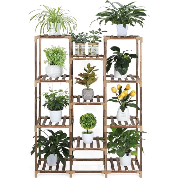 Oumilen Backyard Tall 11 Potted Ladder Garden Plant Rack