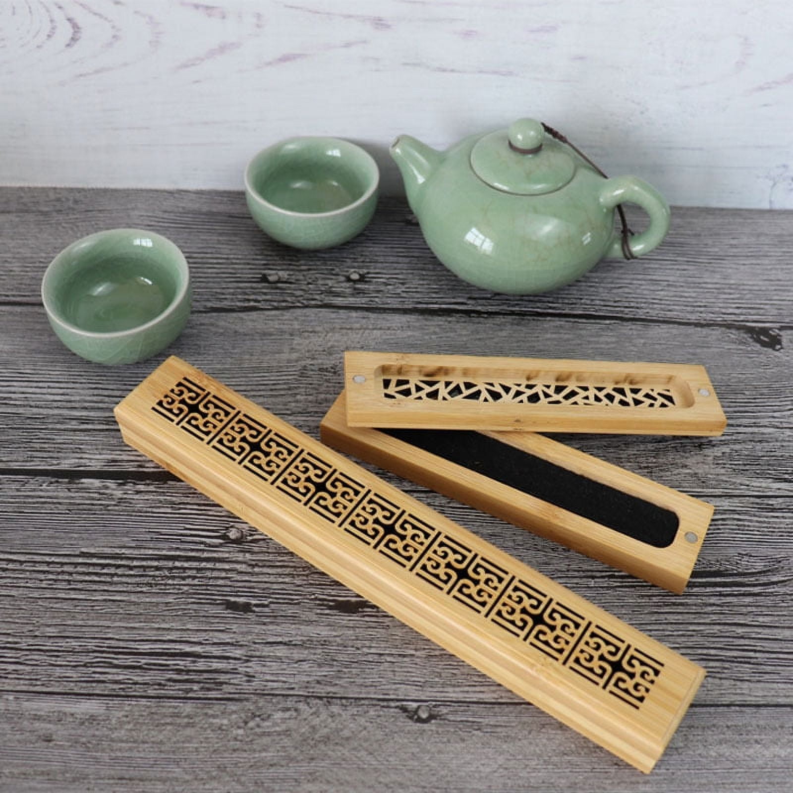 Oumilen Bamboo Vintage Incense Burners & Holder, Brown