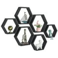 thumbnail image 1 of Oumilen Black Hexagon Floating Shelves, Set of 6, 1 of 7