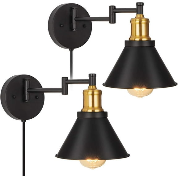 Oumilen Energy Efficient Indoor 2-Light Brass Wall Sconce (2 Count)