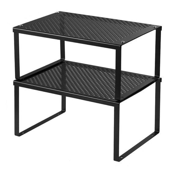 Oumilen Expandable and Stackable Cabinet Organizer, Black