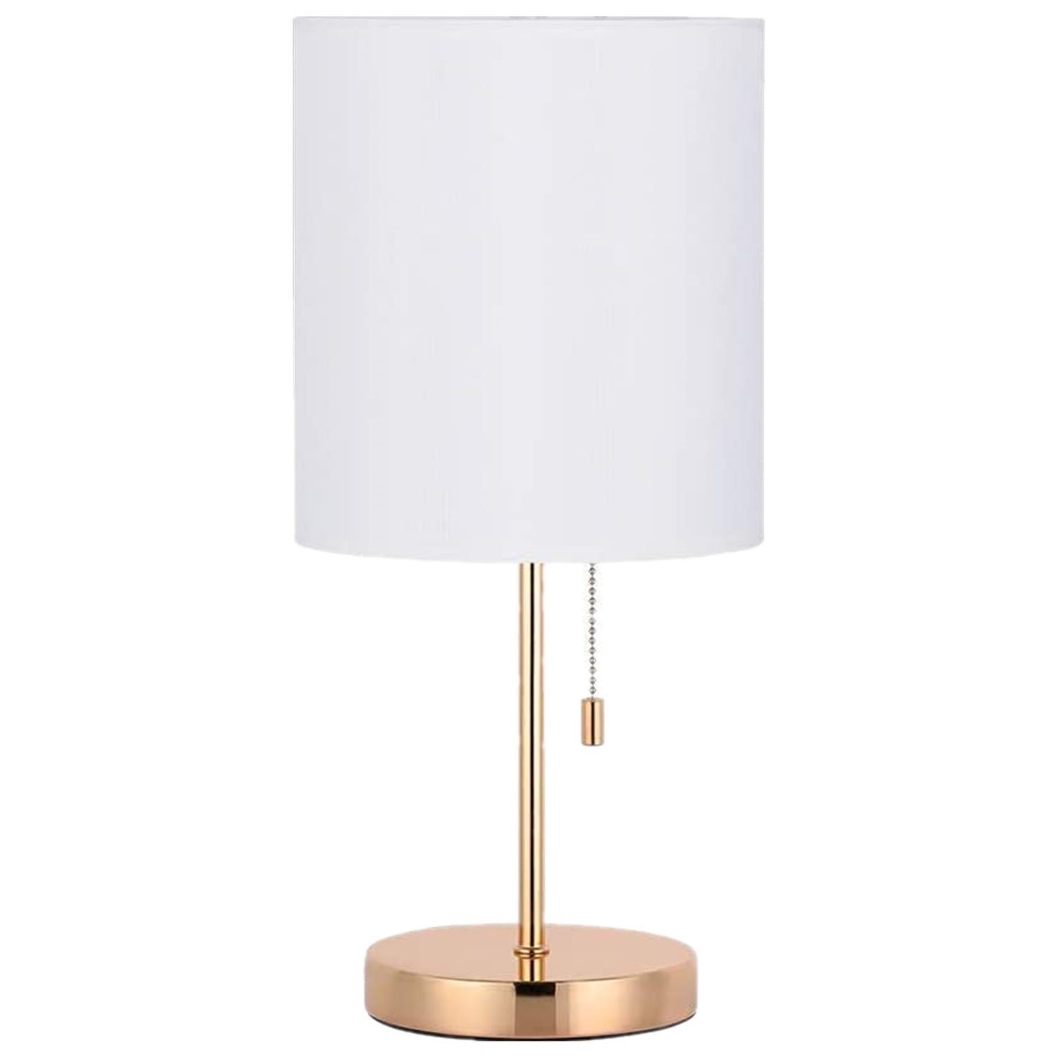 Oumilen Gold Modern Desk Lamp with Metal Base White Shade