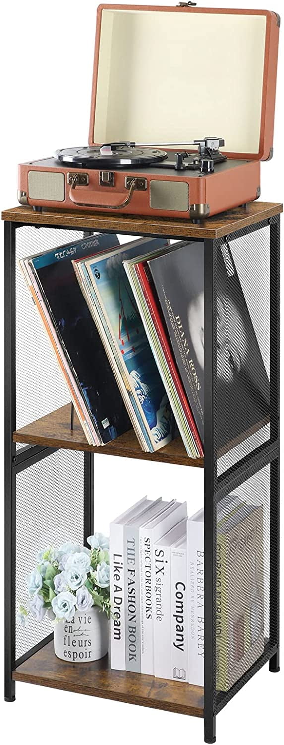 Oumilen Indoor Modern Adjustable, Multifunction Wood Rectangle End Table, Rustic Brown