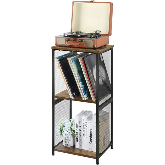 Oumilen Indoor Modern Adjustable, Multifunction Wood Rectangle End Table, Rustic Brown