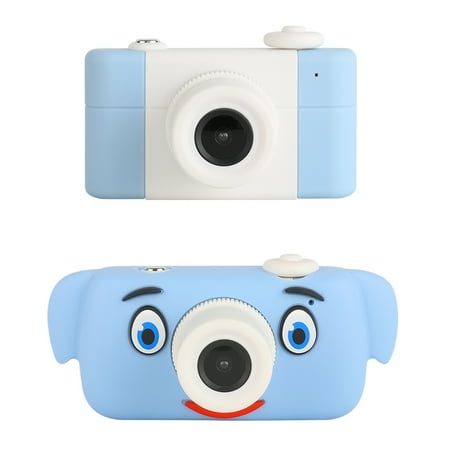 Oumilen Kids Mini Camera Shockproof Camera with Soft Silicone Cover Blue elephant