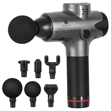 Massage Gun 20 Speed Level Deep Tissue Percussion for Deep Relaxation, Cordless Handheld Electric Body Massage Device for Neck, Back, Muscle & 6 Heads Included