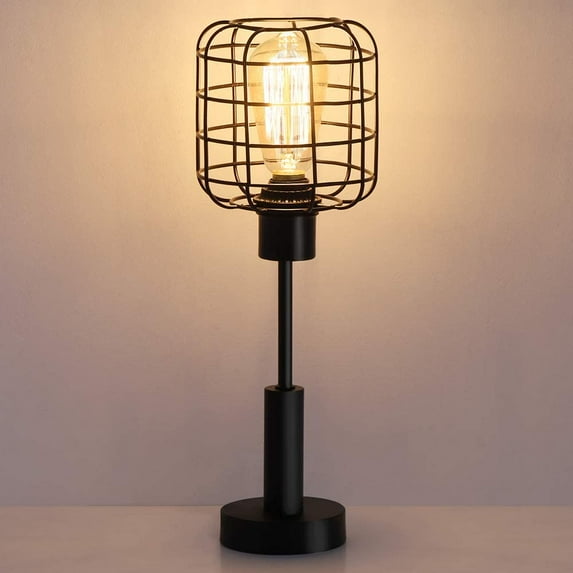 Oumilen Modern 3.9" 1-Light Bedside Lamps Table Lamps with Black