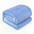 thumbnail image 1 of Oumilen Adult Solid Print Flannel Luxury Lightweight Throws, 50" x 60", Blue, 1 of 5