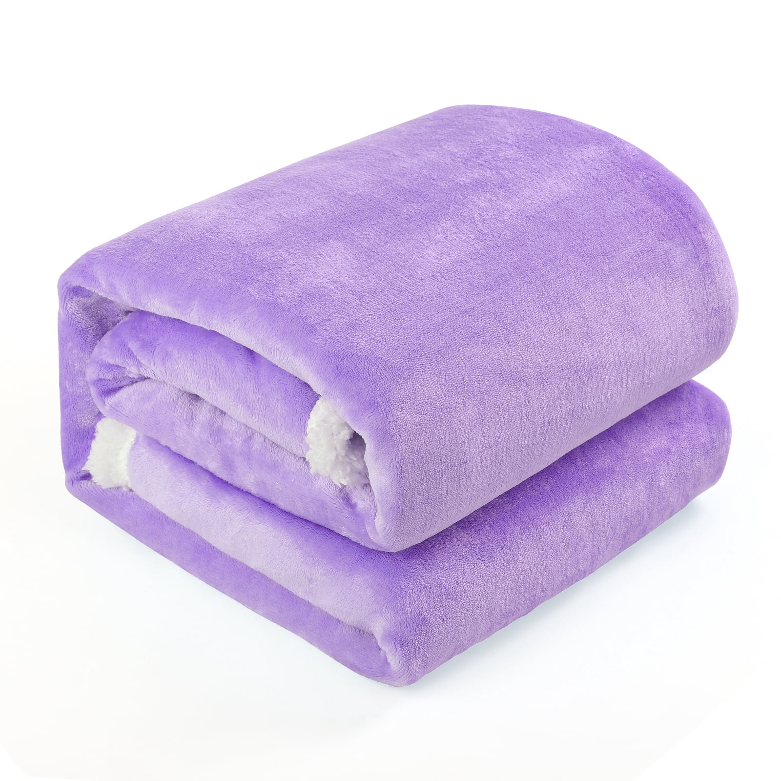 Oumilen Adult Solid Print Flannel Luxury Lightweight Throws, 50" x 60", Purple