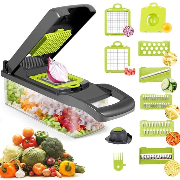 Oumilen Vegetable Chopper Slicer 10-in-1 Chopper Vegetable Cutter with Container Kitchen