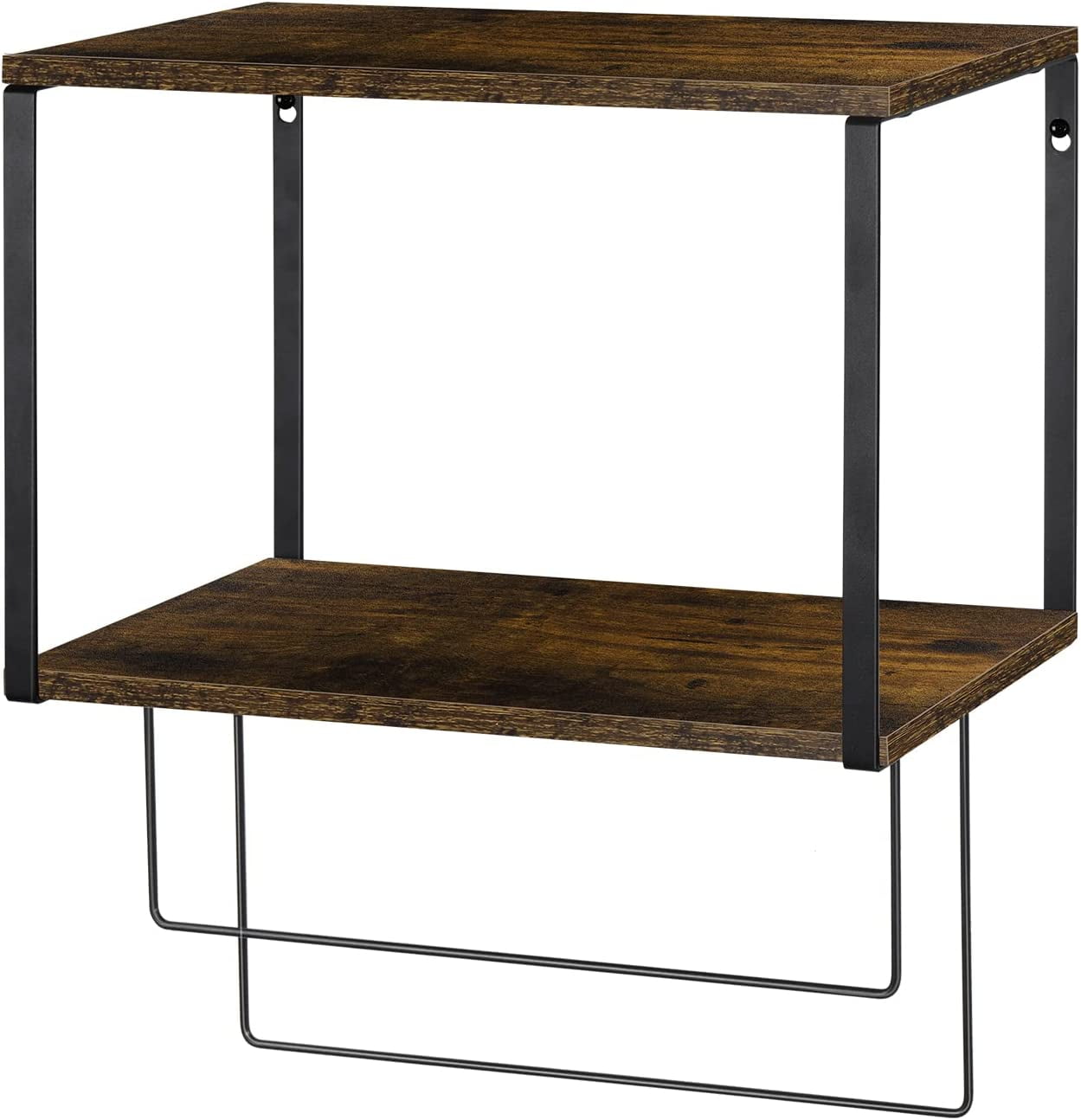 Oumilen Wall Mount Bathroom Shelf Rustic 8.07"x15.75" 2 Tier