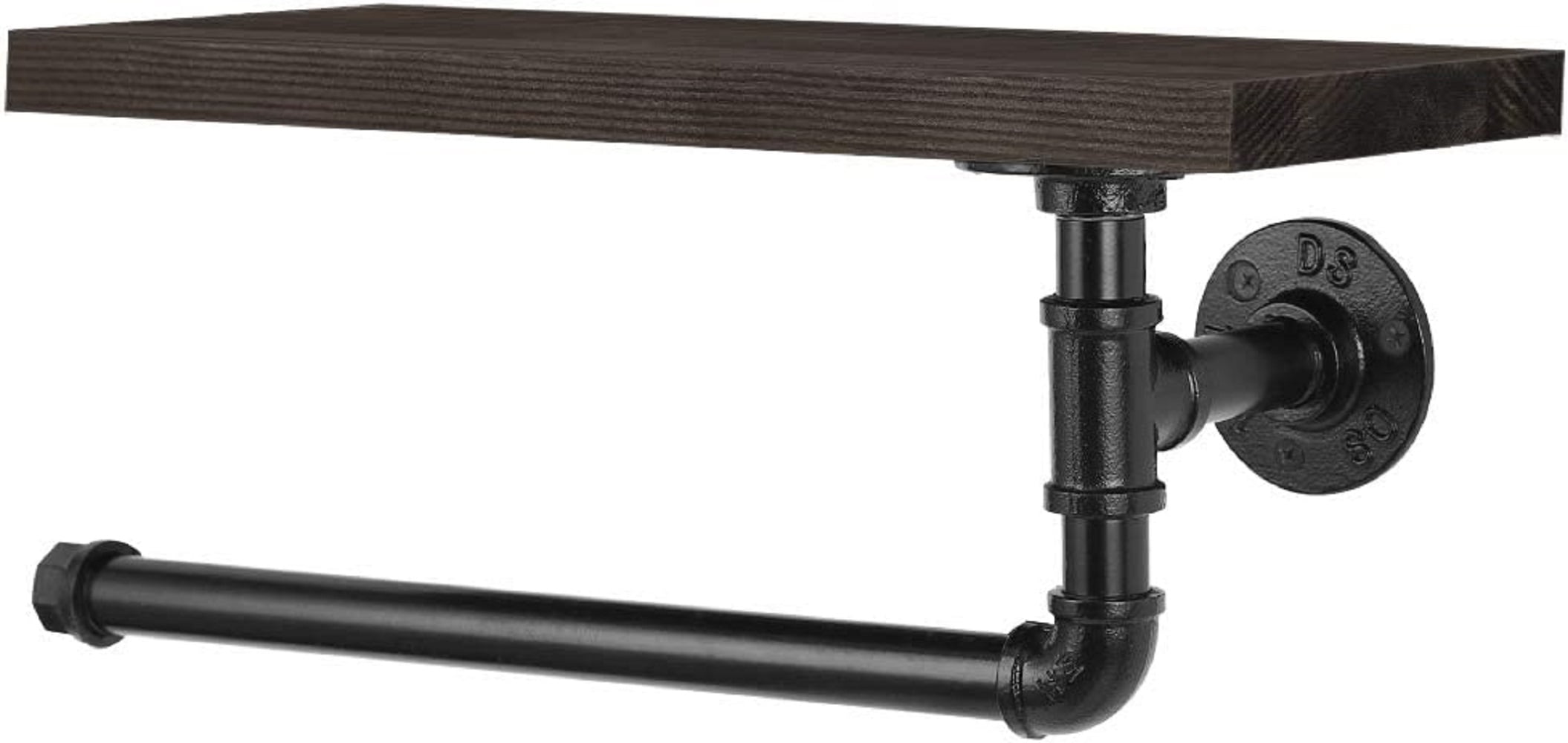 Oumilen Wall-Mounted Paper Towel Holder Dispenser Industrial Pipe Vintage, Black