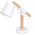 thumbnail image 1 of Oumilen Wood Swing Arm White Bedroom Desk Lamp with Adjustable Head, 1 of 7