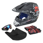 Oumurs DOT Motocross Motorcycle Helmet Open Face Off-road Dirt Bike ATV Helmet Unisex Adult Black M L XL XXL