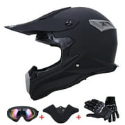 Oumurs DOT Motocross Motorcycle Helmet Open Face Off-road Dirt Bike ATV Helmet Unisex Adult Black M L XL XXL