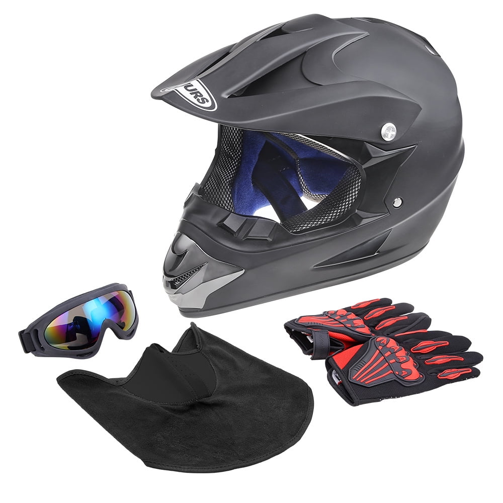 Oumurs DOT Motocross Motorcycle Helmet Open Face Off road Dirt Bike ATV Helmet Unisex Adult Black M L XL XXL