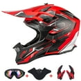 thumbnail image 1 of Oumurs Dirt Bike Helmet, Open Face Motorcycle Off-road, Outdoor BMX MX Helmet, Red, L, Unisex Adult, with Goggles, Gloves, Mask, 1 of 11