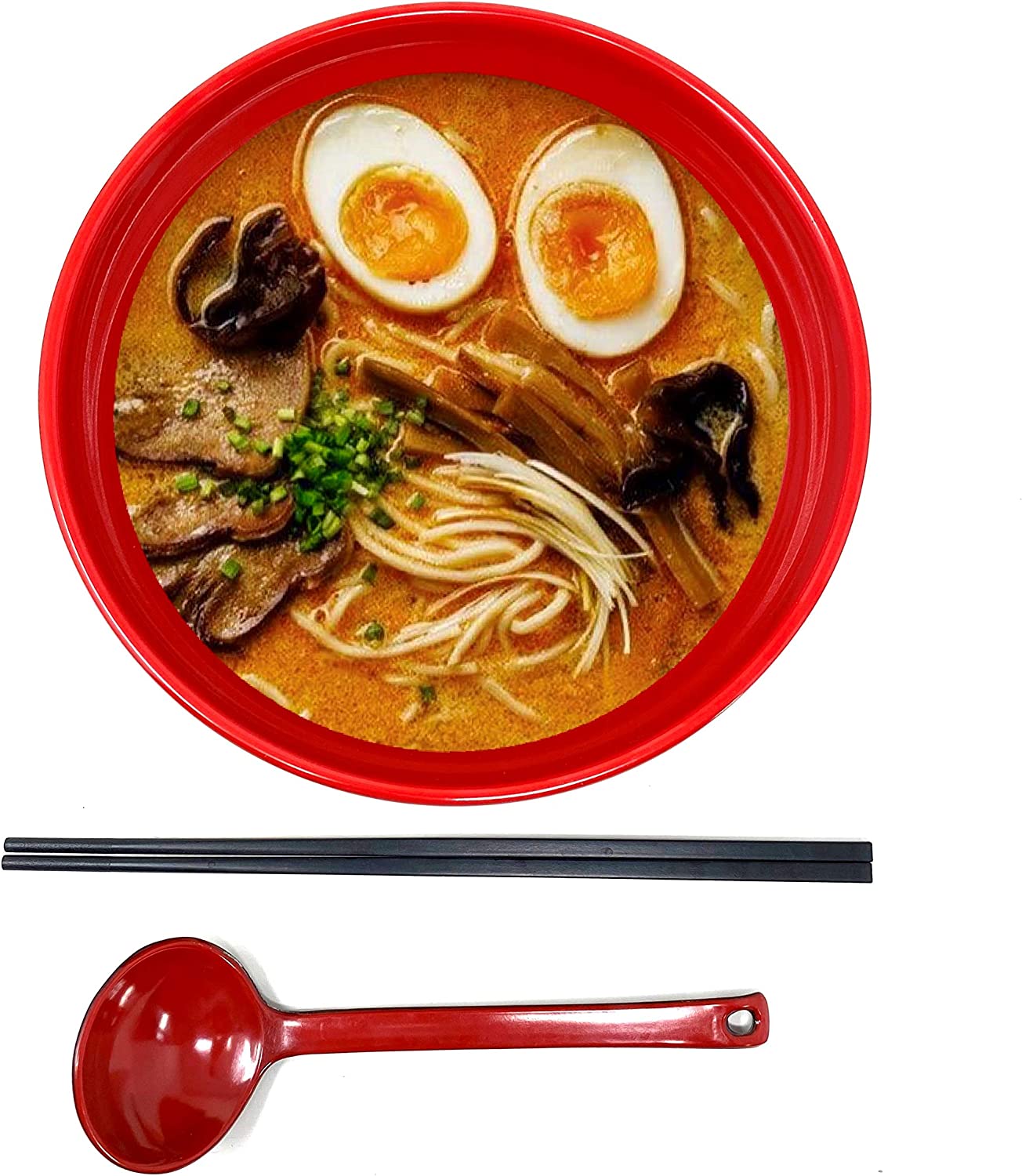 Melamine Oriental Pho Soup Bowls, 36 Oz, Lotus Design, Set Of 6 - Dishwasher Safe, BPA-Free, Break Resistant