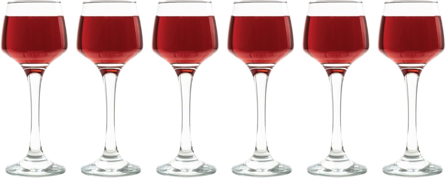 Ounce Shot Glasses, Set of 6 Small Liquor Glass with Stem, Spirit