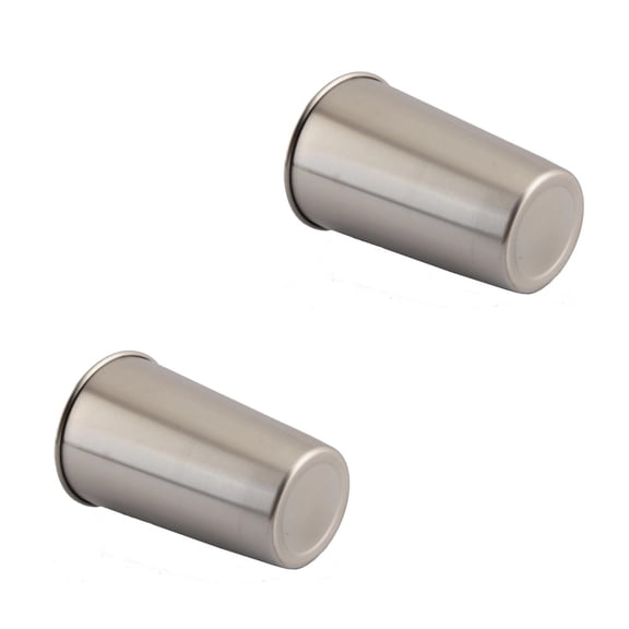 Ounce Stainless Steel Pint Cups Shatterproof Cup Tumblers Unbreakable Metal Drinking Glasses for Home, Restaurant,A,2pcs