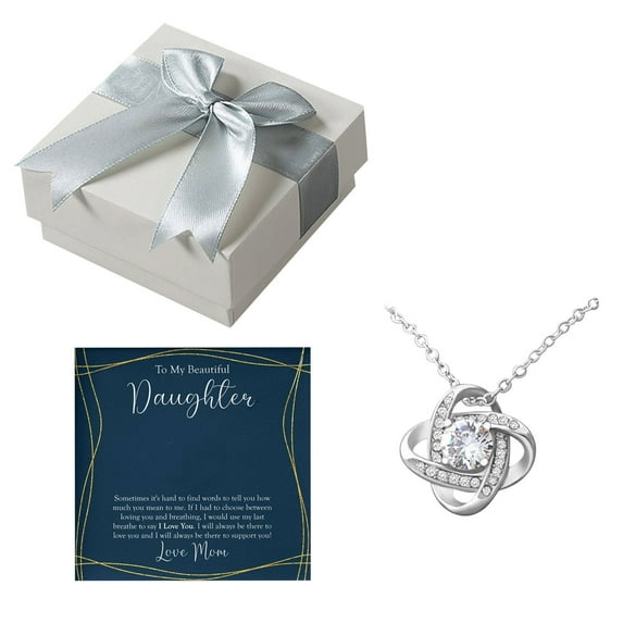 Ouneed To my beautiful daughter-love knot necklace (a gift from mother to daughter)