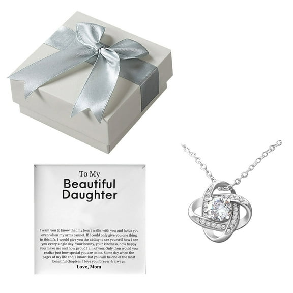 Ouneed To my beautiful daughter-love knot necklace (a gift from mother to daughter)