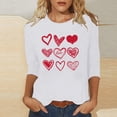 thumbnail image 1 of Ounisa 3/4 Sleeve Valentine's Shirts for Women Love Heart Cute Graphic T Shirts Casual Spring Day Tops Tee, 1 of 5