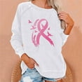 thumbnail image 1 of Ounisa Breast Cancer Awareness Sweatshirt for Women Breast Cancer Crew Neck Long Sleeve Shirt Pink Ribbon Graphic Sweatshirt, 1 of 6