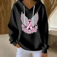 thumbnail image 1 of Ounisa Breast Cancer Oversized Hoodies Fleece Drawstring Shirts for Women Pink Ribbon Sweatshirt Cancer Fight Awareness Shirt Faith Casual Long Sleeve Tops, 1 of 5
