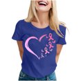 thumbnail image 1 of Ounisa Breast Cancer Shirt for Women Pink Ribbon T-Shirts Graphics Support Cancer Shirts Rainbow Casual Tee Tops, 1 of 3