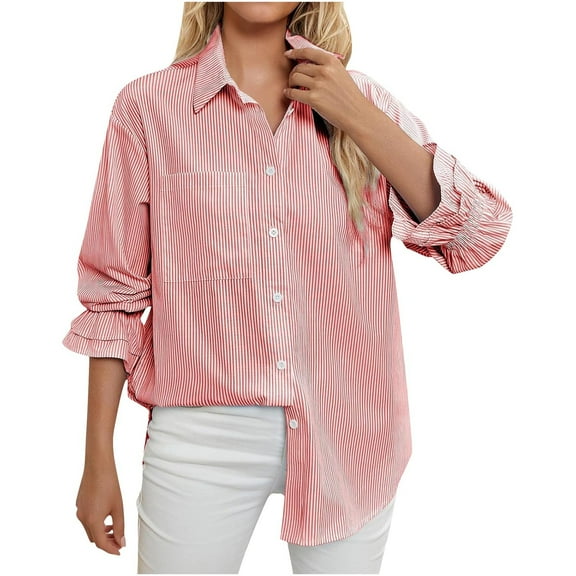 Ounisa Button Down Blouse for Women Dressy Floral Printed Long Sleeve Shacket Business Casual Work Tops